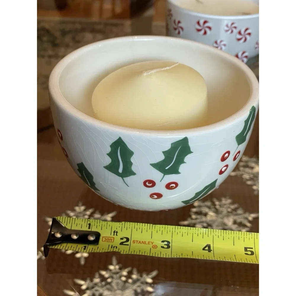 Christmas Candles Lot‎ Of 3 Candy Cane